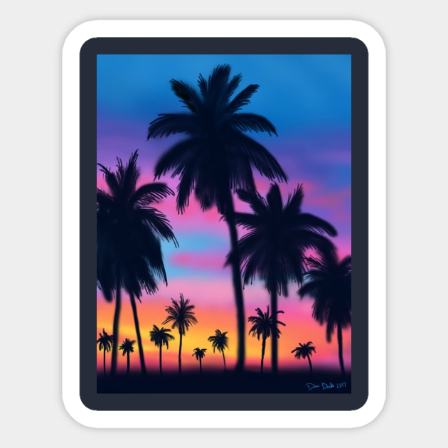 Airbrushed Palm Trees Sticker by tooner96